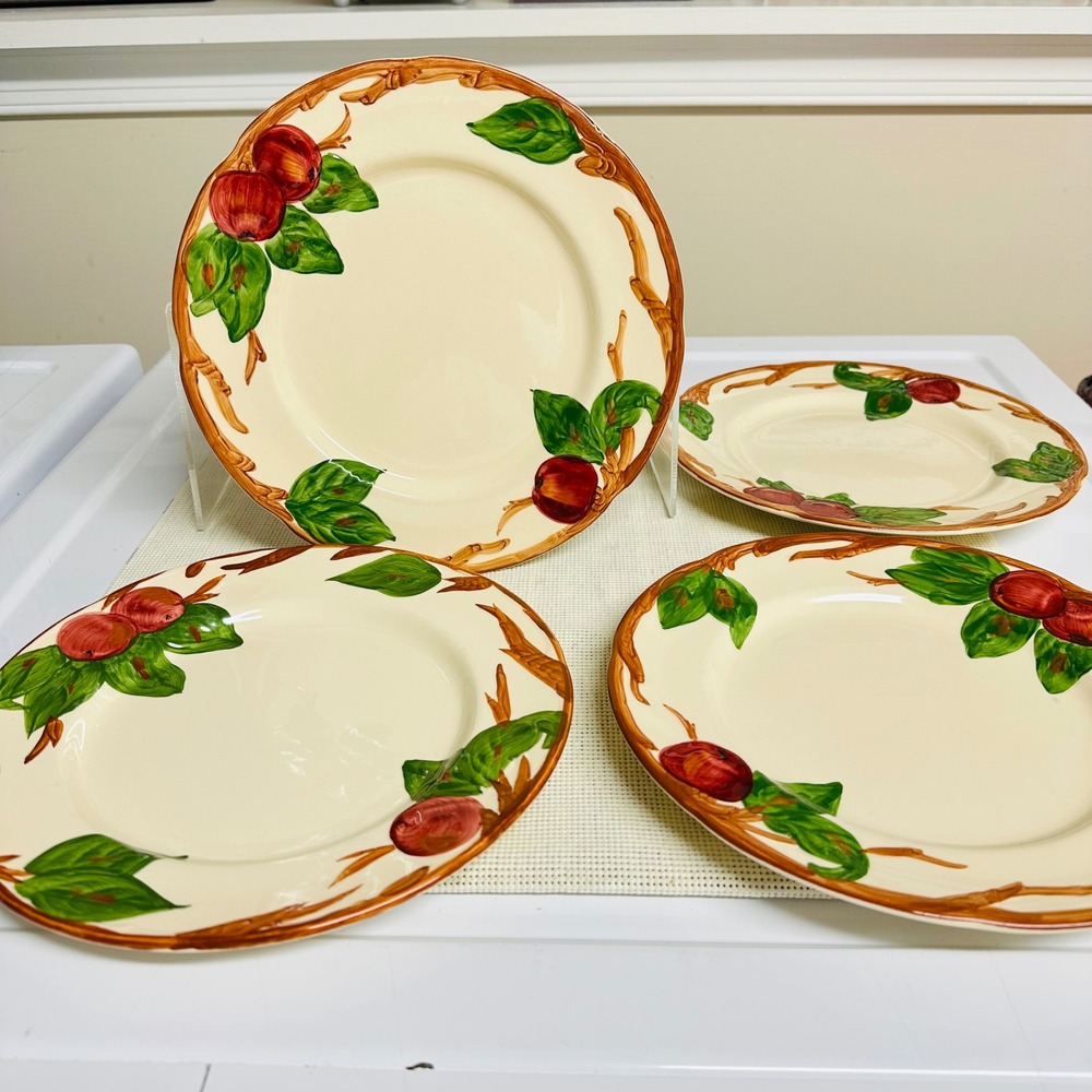 Franciscan Apple Salad Appetizer Plate Set of 4 Vintage Cottagecore 9.5"